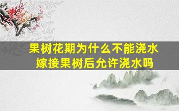 果树花期为什么不能浇水 嫁接果树后允许浇水吗